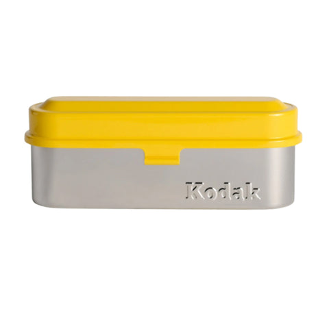 KODAK Film Steel Case Silver/Yellow Porta 5 Rullini 35mm